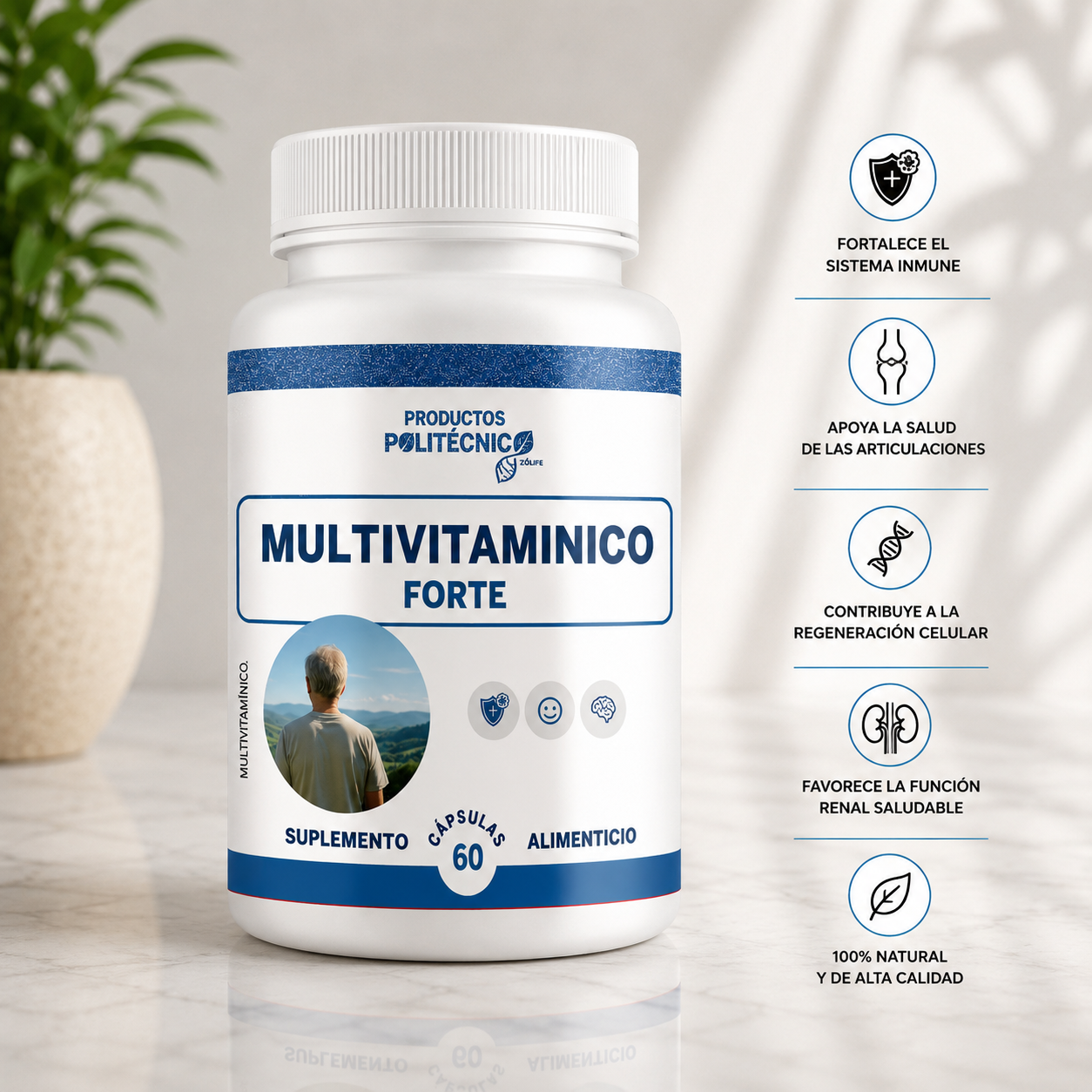 Multivitamínico Forte Vitaminas Minerales Mujer Hombre PRODUCTOS POLITÉCNICOS