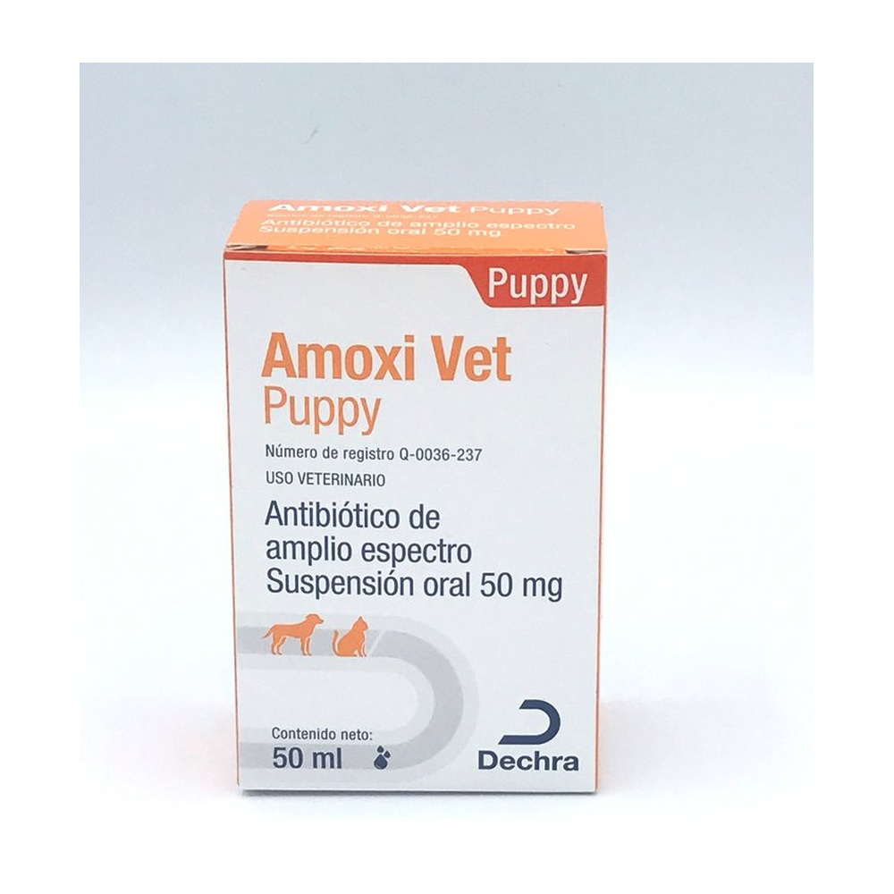 Amoxi Vet Puppy 50 mg. Suspensión Oral 50 ml. DECHRA BROVEL