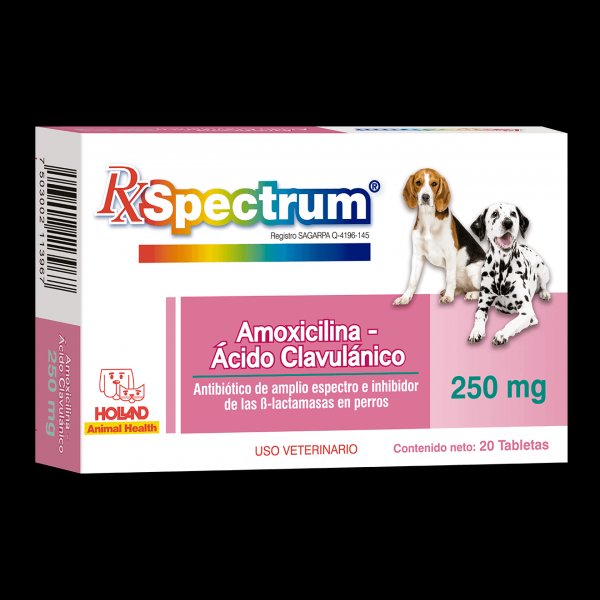 Spectrum Amoxicilina/Acido Clavulánico 250 mg 20 tabs. HOLLAND