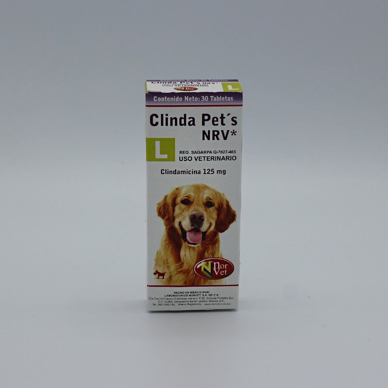 Clinda Pet’s L 125 mg. 30 tabs. NORVET