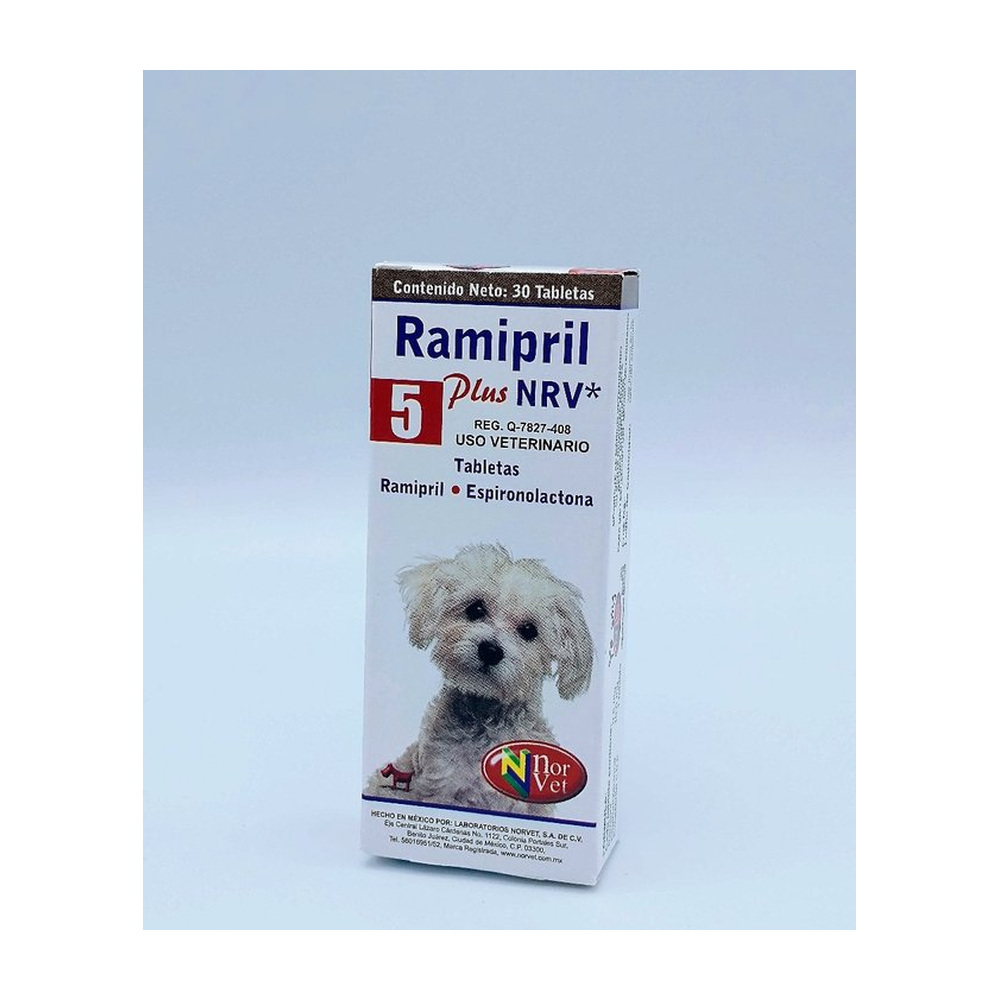 Ramipril Plus 5 0.5mg/10mg. 30 tabs. NORVET