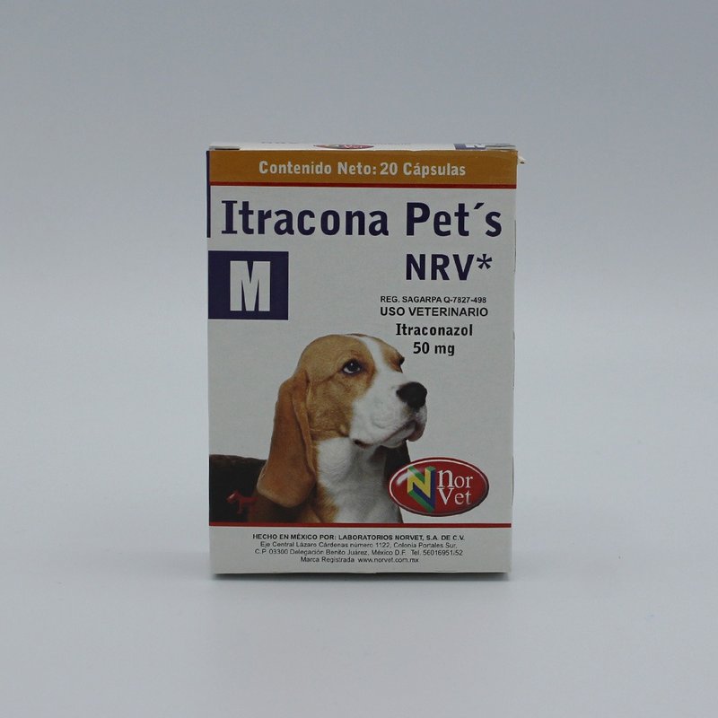 Itracona Pet’s M 50 mg. 20 cápsulas NORVET