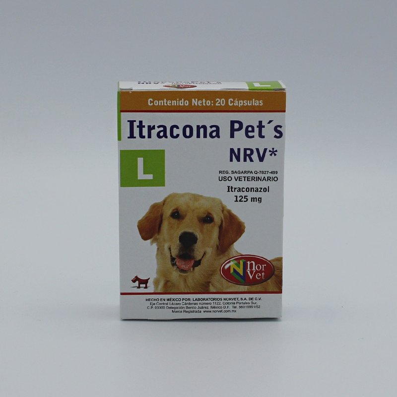 Itracona Pet’s L 125 mg. 20 cápsulas NORVET