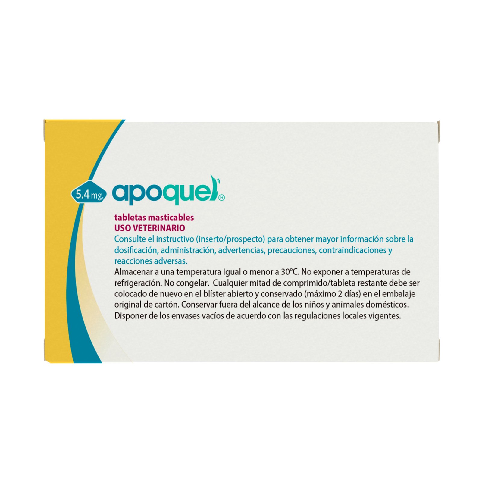 Apoquel 5.4 mg. Blister c/10 tabletas. ZOETIS — vista frontal