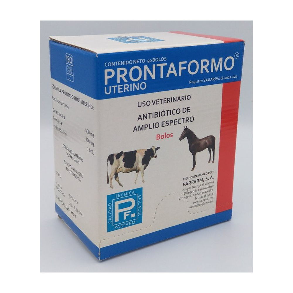 Prontaformo Uterino 50 bolos PARFARM