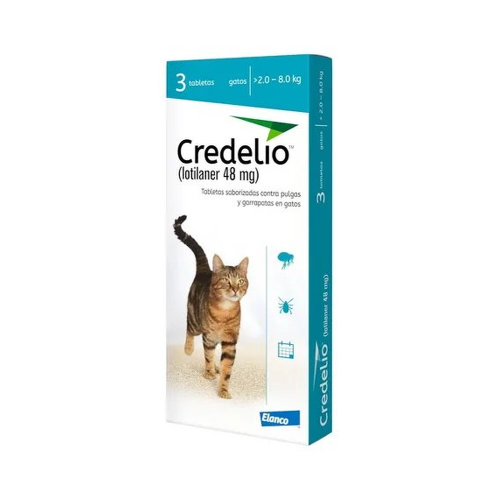 Credelio Gato 2-8 kg 48 mg 3 tabletas ELANCO