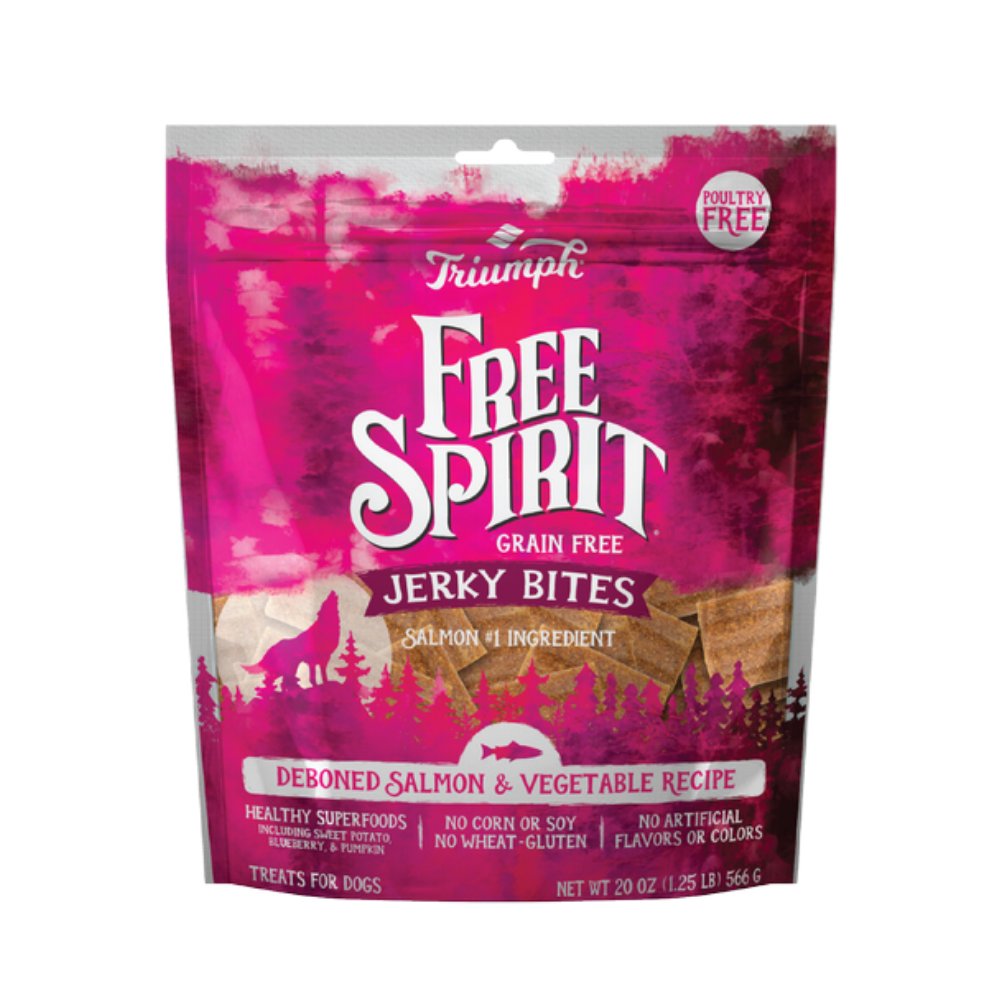 Premios Jerky Bites Salmón Vegetales 566g FREE SPIRIT — vista frontal