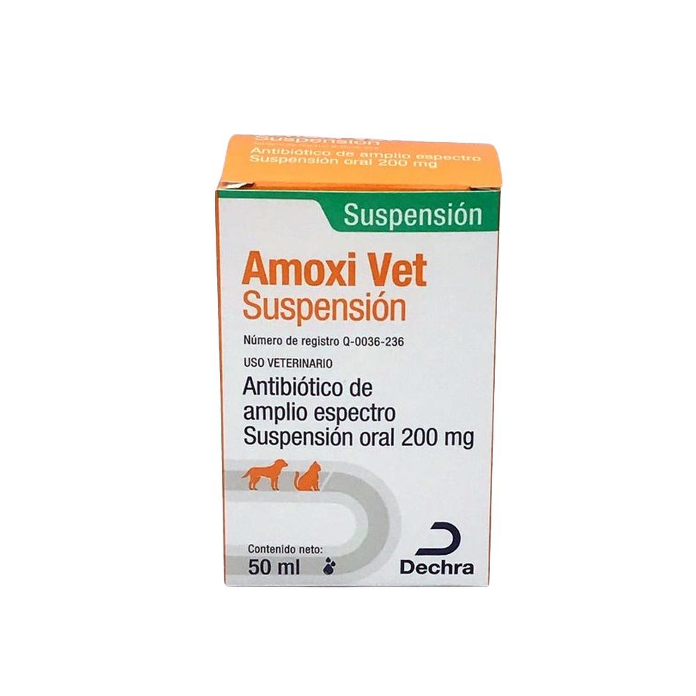 Amoxi Vet 200 mg. Suspensión Oral 50 ml. DECHRA BROVEL — BRO007C