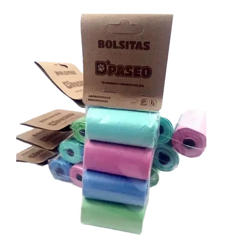 Bolsa D' Paseo. 4 Rollos con 15 Bolsas c/u D'PASEO — DPASEO BOLSAS