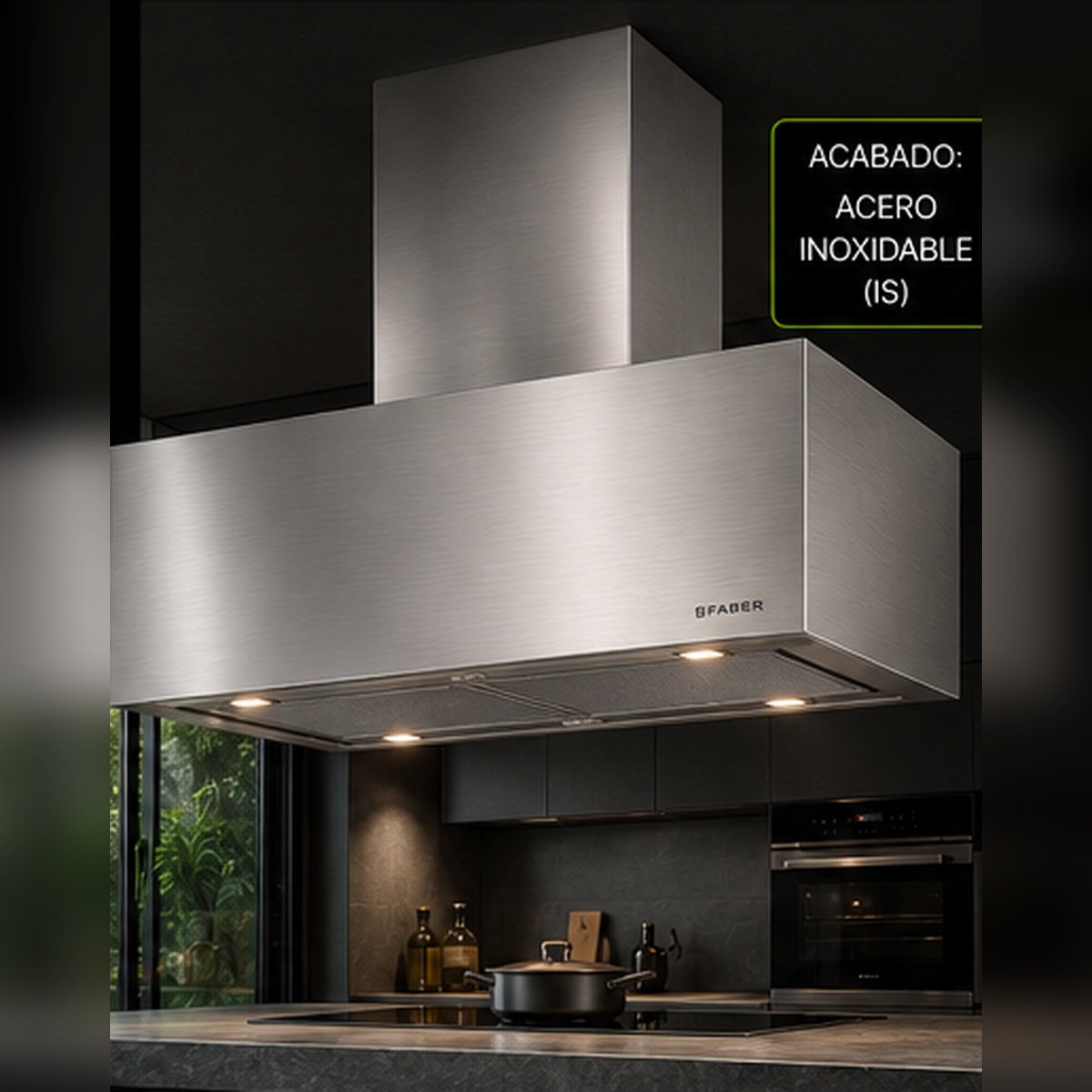 FABER Cubia Isola Plus 90 — Acero inoxidable — vista principal
