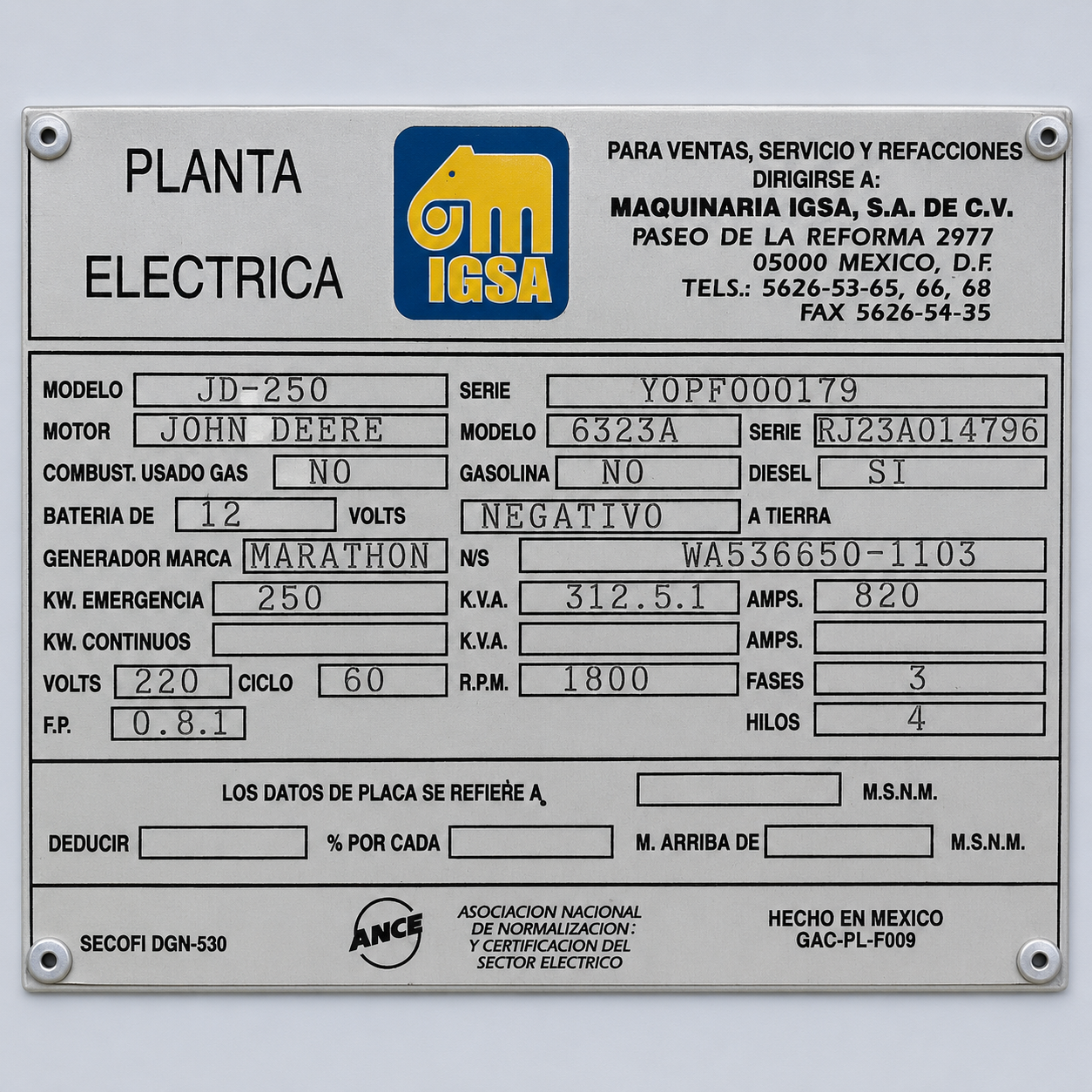 GEN-300KVA-JD6125A