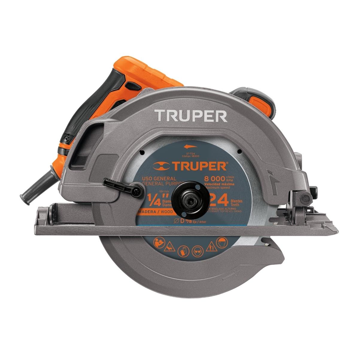 Sierra circular profesional 7-1/4" 1500 W — TRUPER, foto oficial del fabricante