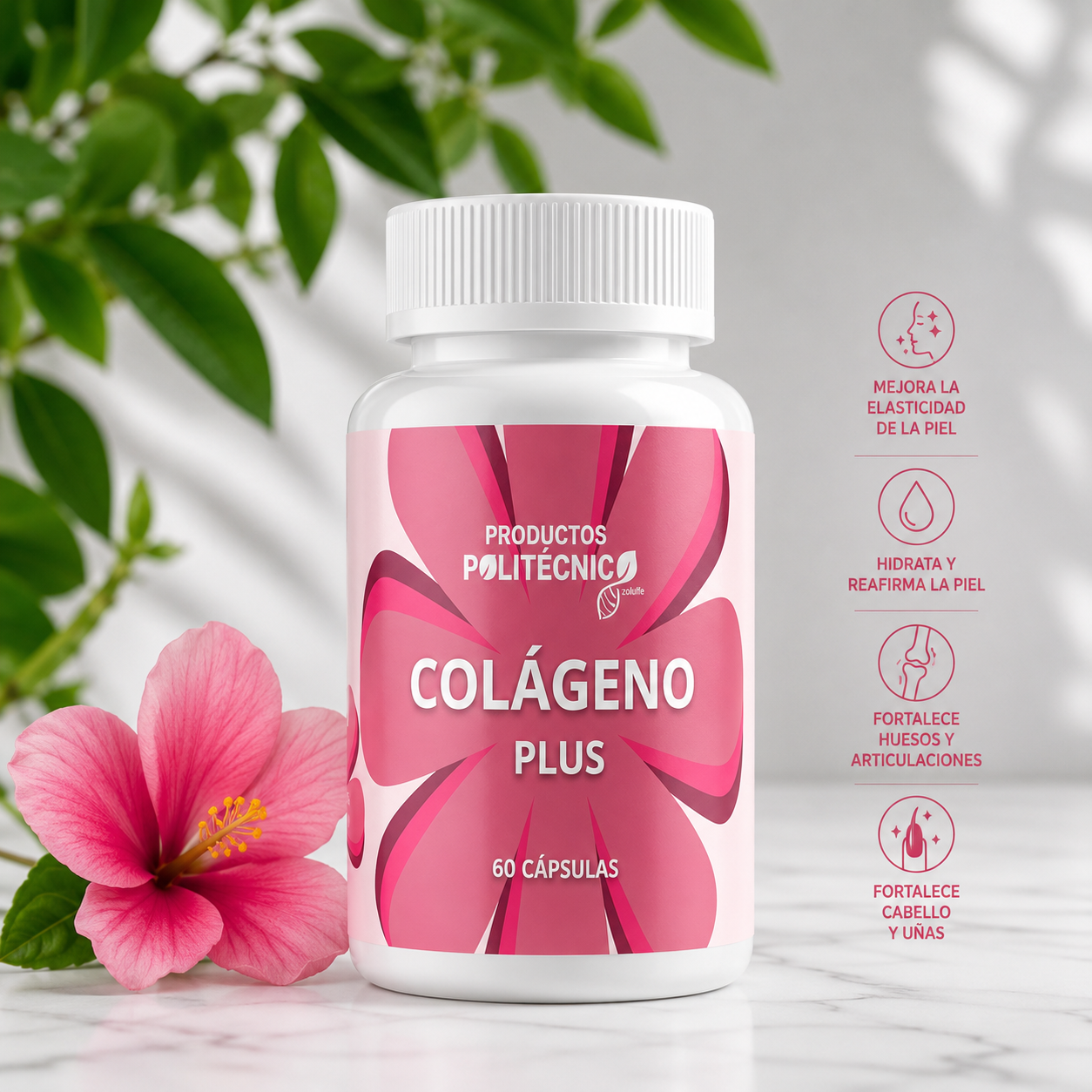 Colágeno Hidrolizado Plus Tipo I y III Biotina Piel Uñas PRODUCTOS POLITÉCNICOS